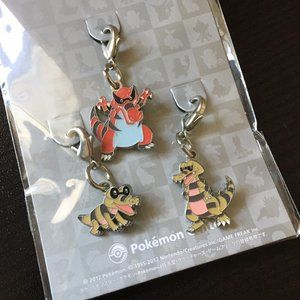 NWT Pokemon Center Japan Krokorok Metal Charm Set